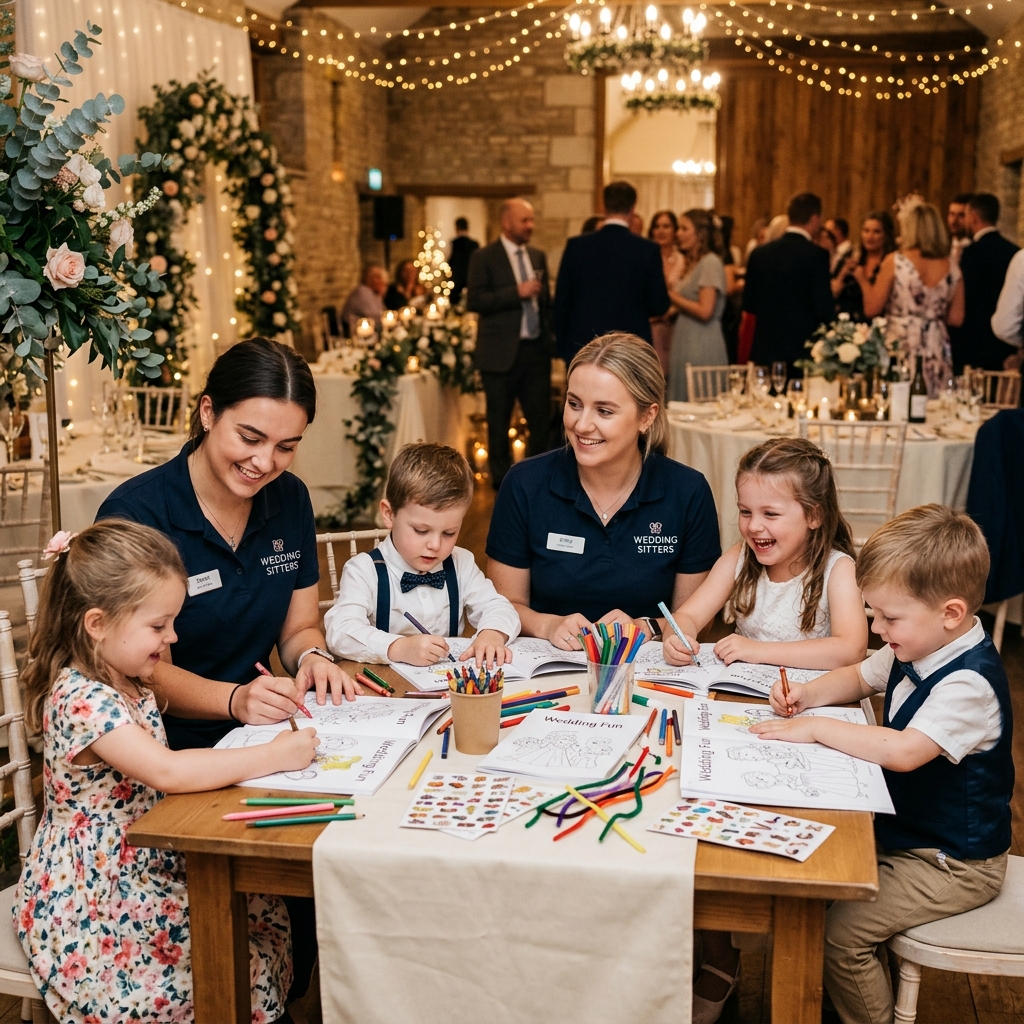 Professional sitter team caring for guests at a celebration